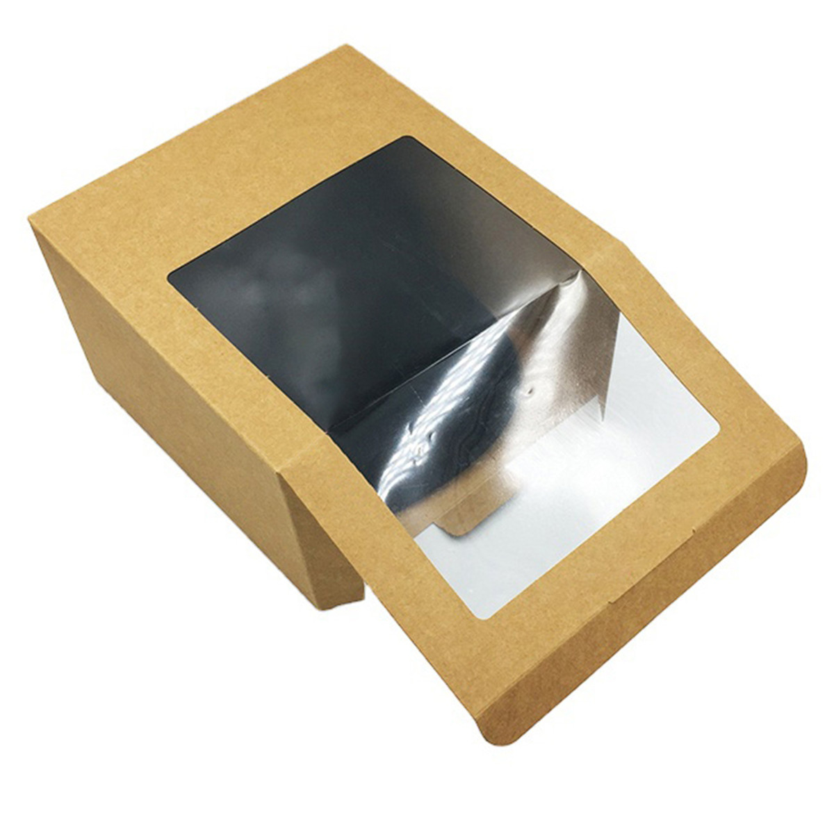 Handizkako Inprimatutako Bidalketa Enbalatzeko Kapela Snapback Paper Kutxa PVC leihoarekin (7)