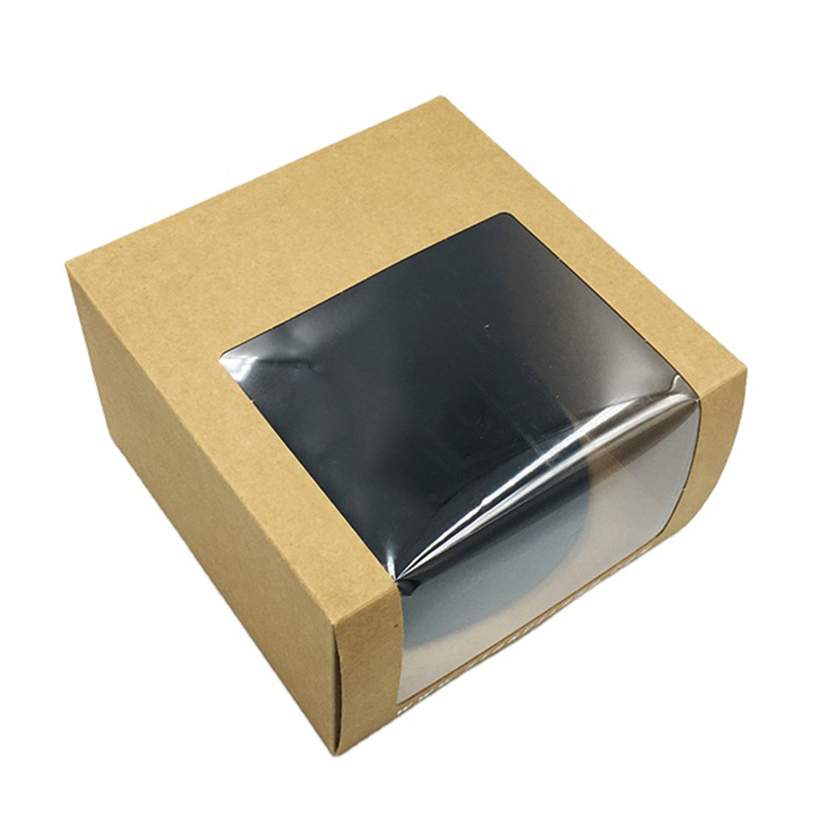 Großhandel Individuell bedruckte Versandverpackung Hat Hysteresenpapierbox mit PVC-Fenster (8)